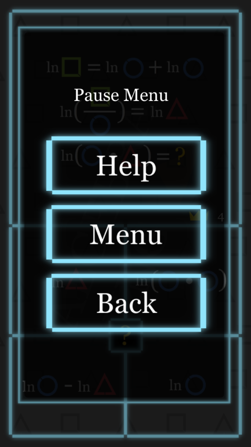 Algebra King - Pause Menu